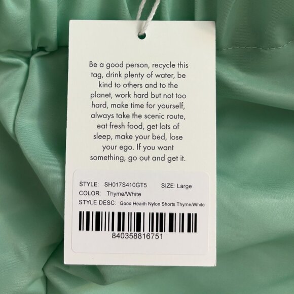 Sporty and rich Good Health Nylon Short - Thyme/White size medium NWT - Picture 2 of 6